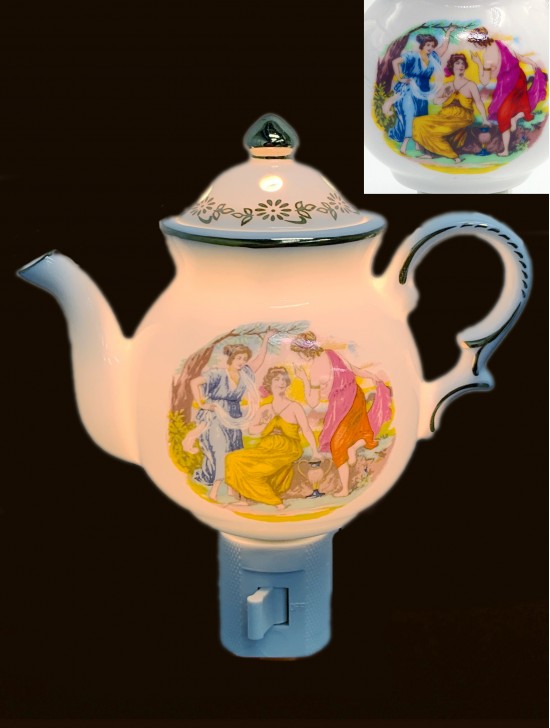 Porcelain Teapot Night Light With Gift Box